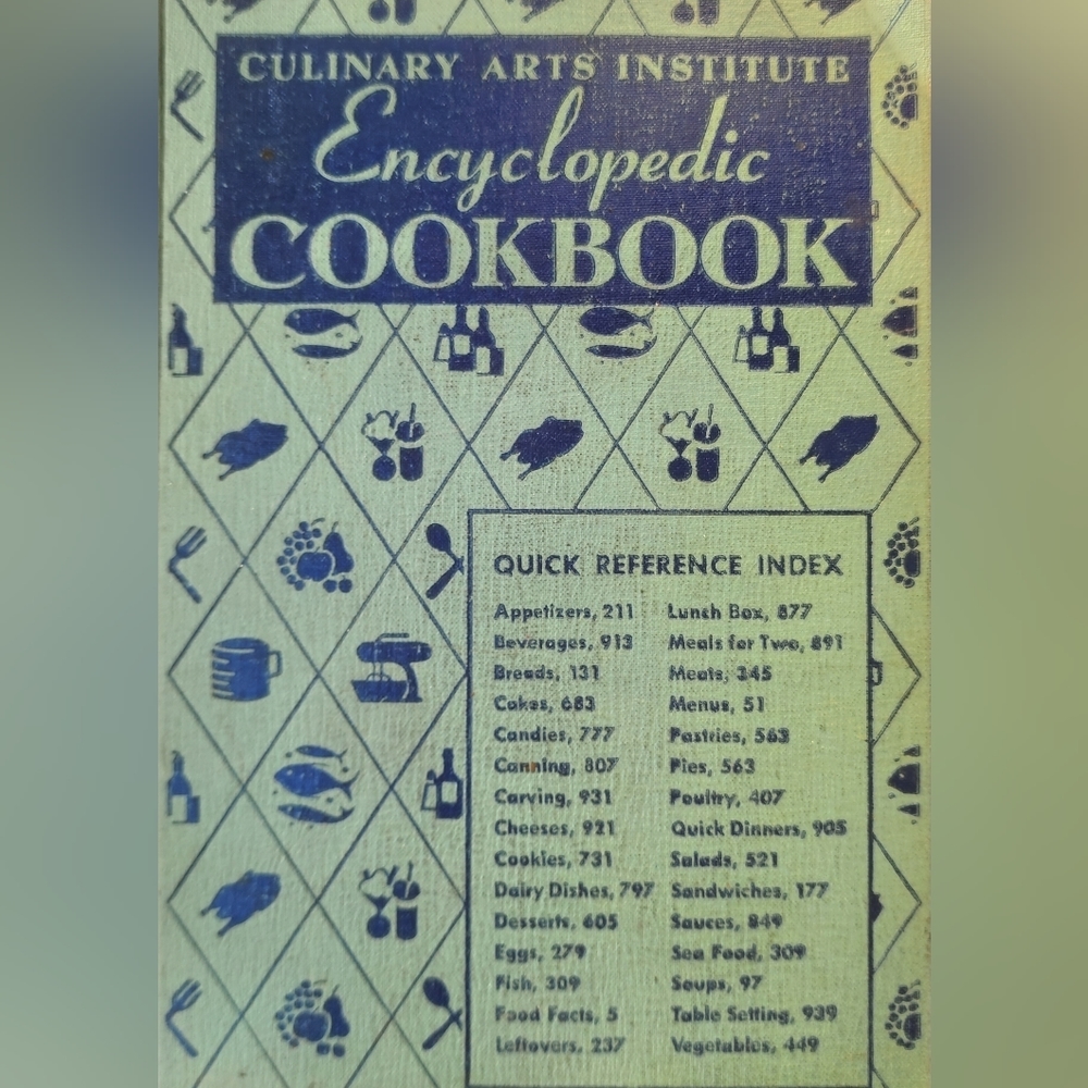 Vintage cook book and encyclopedia! Helpful household and cook book! 1940s